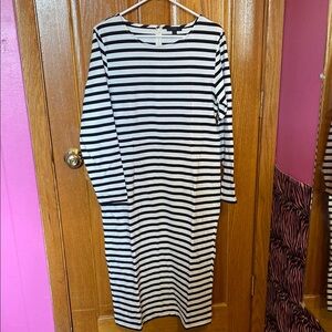 Striped Black and White J Crew Dress